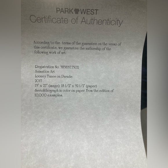 Looney Tunes on Parade By Animation Art 2017 With Certificate Of Authenticty! - Picture 5 of 6